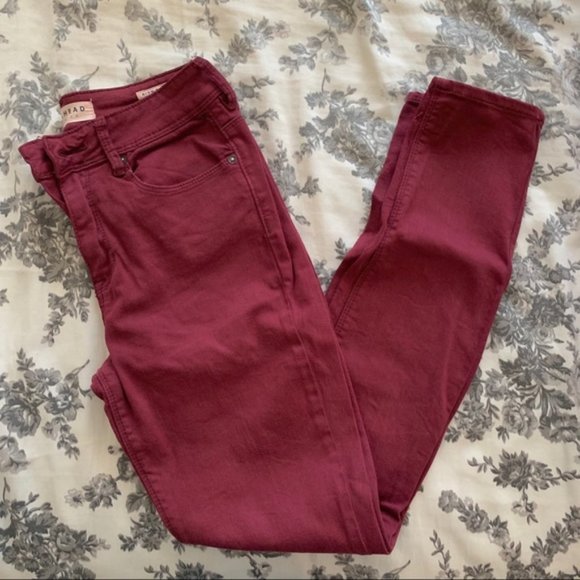 Bullhead Denim - Bullhead Burgundy high rise skinniest jeans